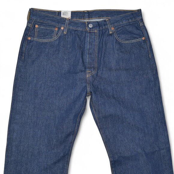 Levis 501 Men's Size 36X34 Jeans Dark Rinse Denim Original Fit Straight Leg NEW - Picture 4 of 11